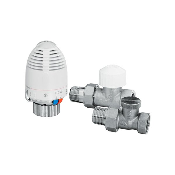Zestaw przyłączeniowy grzejnikowy dwururowy VALVEX Vector Max 1/2'' x 1/2'', zawór prosty przystosowany termostatycznie
