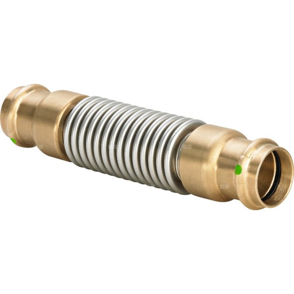 Kompensator osiowy ograniczony VIEGA 2251 metalowy mufa zaciskowa 15 mm, mieszek stal nierdzewna