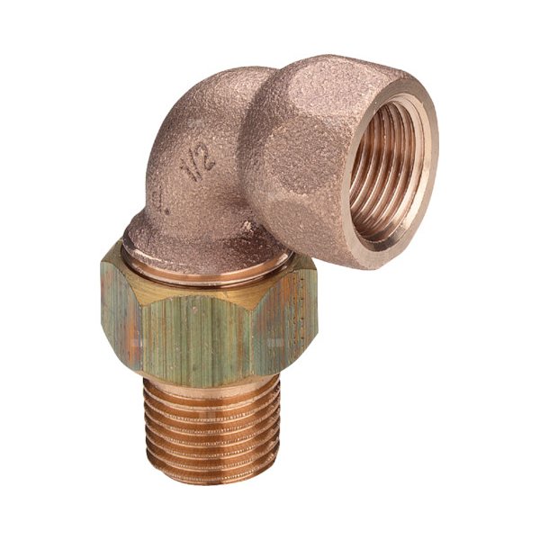 Dwuzłącze, uszczelnienie stożkowe, pod kątem VIEGA 3098 trzyczęśc., brąz / brąz, 1/2'' (gw x gz)