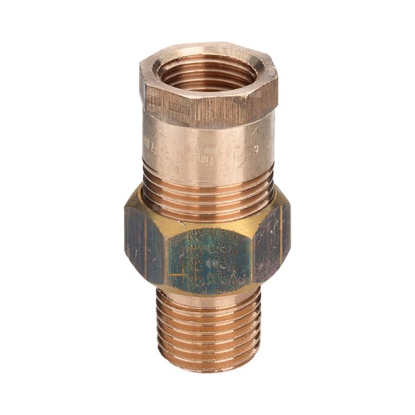 Dwuzłącze, uszczelnienie stożkowe VIEGA 3341 trzyczęśc., brąz / brąz, 1 1/2'' (gw x gz), 73 mm