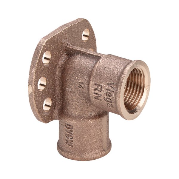 Kolano ze złączką naścienną VIEGA 3471 jednoczęściowy, brąz / brąz, 1/2'' (gw x gw), (głębokość: 21 mm)