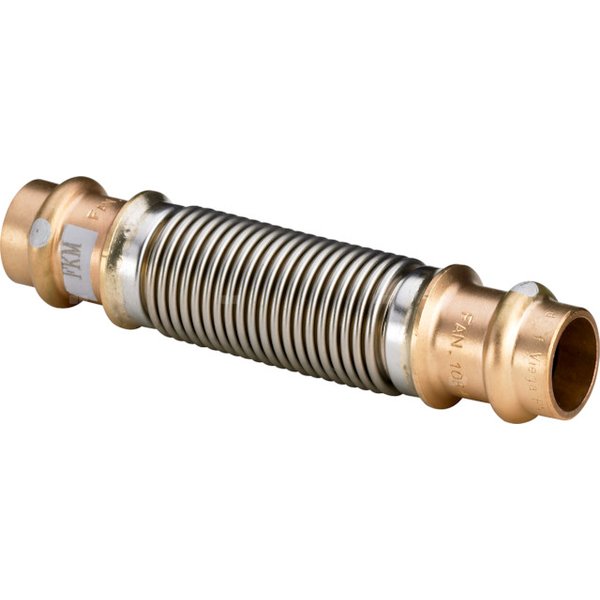 Kompensator osiowy ograniczony VIEGA 4551 metalowy mufa zaciskowa 15 mm, mieszek stal nierdzewna