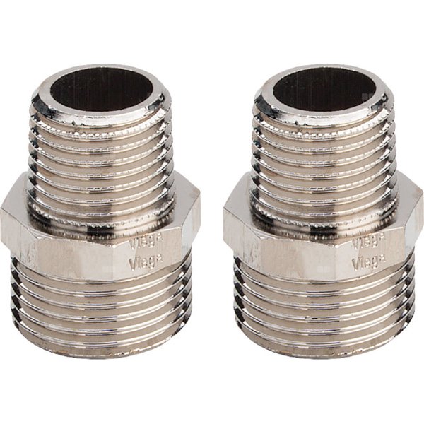 Adapter VIEGA 10226 redukcja jednoczęściowy, mosiądz (niklowanie) / mosiądz (niklowanie), 1/2'' x 3/4'' (gw x gz), 33 mm