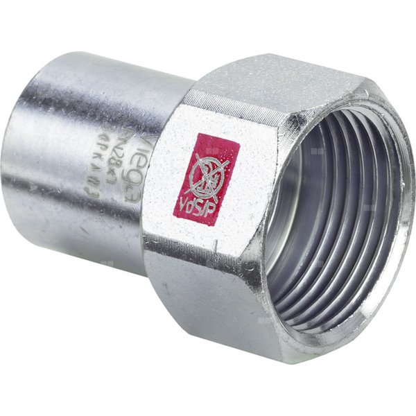 Element wsuwany Prestabo VIEGA 11121 jednoczęściowy, stal (ocynk galwaniczny/elektrolityczny) / stal (ocynk galwaniczny/elektrolityczny), 15 mm, 1/2'' (kw x gw), 47 mm