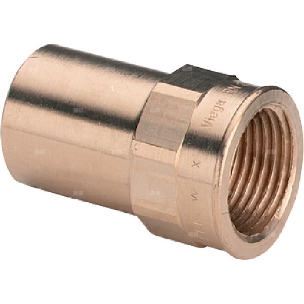 Element wsuwany Sanpress VIEGA 22121 jednoczęściowy, brąz / brąz, 22 mm, 1/2'' (kw x gw), 45 mm