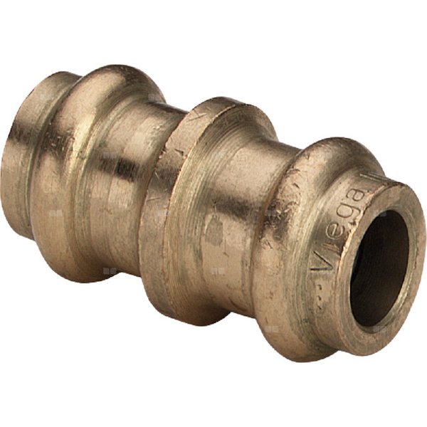Mufa Sanpress VIEGA 97779 jednoczęściowy, brąz / brąz, 10 mm (mz x mz), 40 mm, (głębokość: 5 mm) z uszczelką