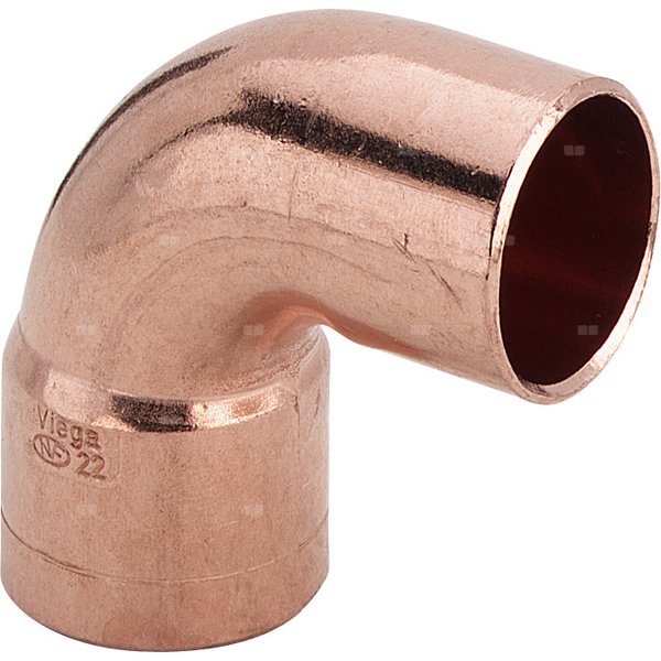 Kolano 90' VIEGA 95092 jednoczęściowy, miedź / miedź, 16 mm (lw x gz)