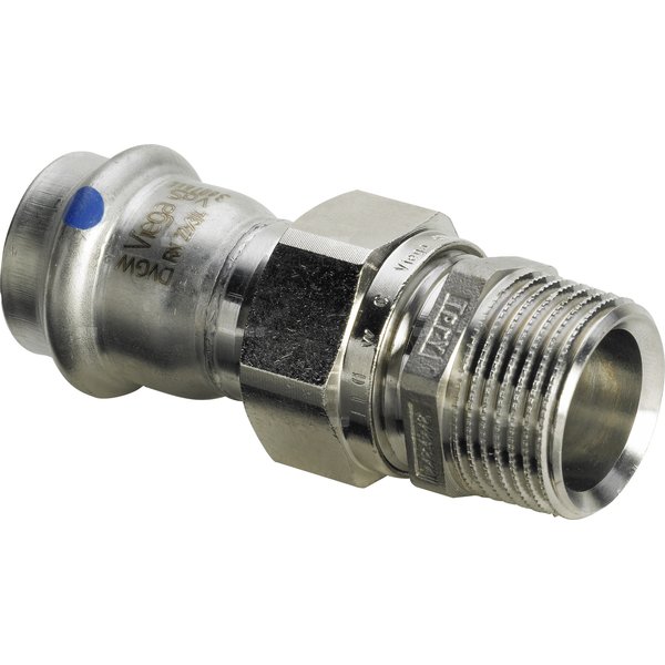 Dwuzłączka z SC 22 x 3/4 stal szlachetna - nierdzewna/ błyszczący