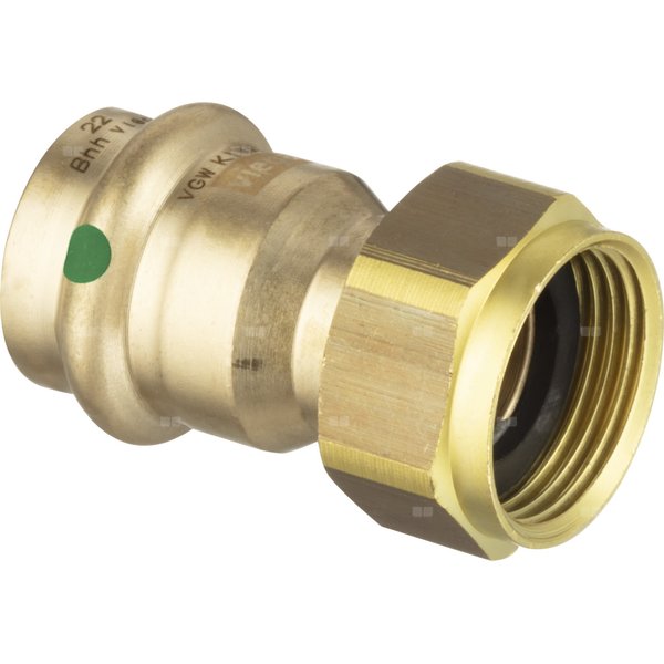 Dwuzłącze VIEGA 2263 dwuczęściowy, brąż, 14 mm x 3/4'' (mz x gw) z uszczelką