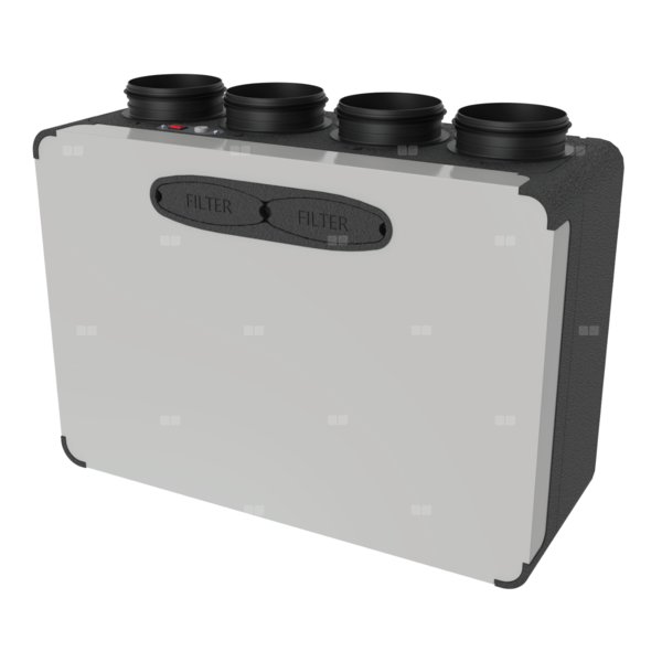 Rekuperator BREVA TOP Mini 150, obudowa EPP, z by-passem, z uchwytami do mocowania do ściany, ze sterownikiem EVO LT