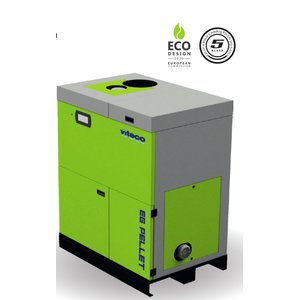 EG-PELLET 15 (kocioł na pellet o mocy 15 kW, z zasobnikiem pelletu o pojemności 170 litrów, wersja lewa, VITECO)