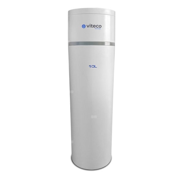 Kompaktowy zmiękczacz wody Viteco SMART RAIN PLUS 10L z kompletnym zestawem filtracji wstępnej, zestawem do mierzenia twardości wody, wężami przyłączeniowymi 60 cm i wężem do popłuczyn 3 mb.