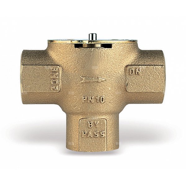 Strefowy trójdrogowy zawór DN 25 kvs6,8 z odstepem międyz wlotem i wylotem 40mm VALVOLA ARCA ZONA 1'' 3 VIE IN BRONZ