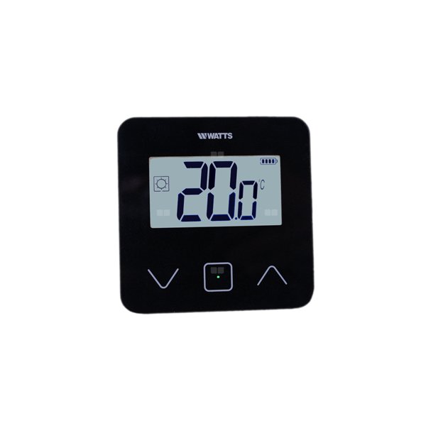 Bezprzewodowy cyfrowy termostat radiowy z szklanych wyświetlaczem LCD, kolor czarny WAT BT-D03 RF868 Black