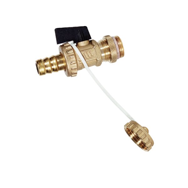 Zawór spustowy solarny KFE- 1/2, przyłącze węża, nakrętka, do 160˚C KFE SOLAR BALL VALVE DN 1/2''
