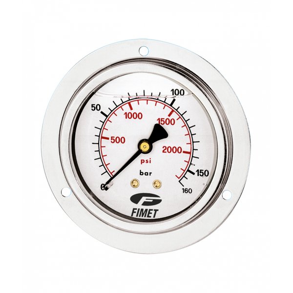 Manometr glicerynowy do montażu w panelach sterowniczych MG3B-INOX 63 0-1 G1/4BS /D+C+QK+Z0