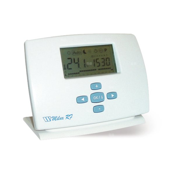 Cyfrowy radiowy termostat pokojowy (z programowaniem tygodniowym) z wyświetlaczem LCD WAT MILUX 2 RF868MHZ+RECIVER