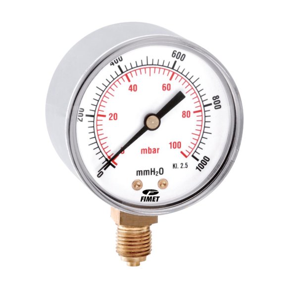 Manometr gazowy, radialny, obudowa ze stali MP1-80 0-250 G3/8B /D+C25+QK+QL GA