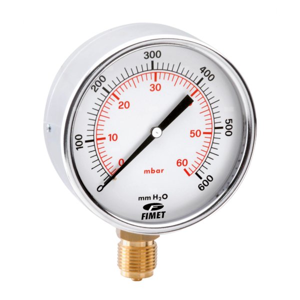Manometr z rurką Bourdona WATTS do gazu MP1/D+NK 0-600 bar 1/2'' radialny fi 100 mm, obudowa ze stali