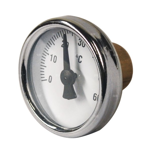 Termometr bimetaliczny 33mm, z przyłączem tylnym, do systemów ogrzewania podłogowego TBC-33 13.5 MM 0-60'C/C2+NK+QX+A+JS