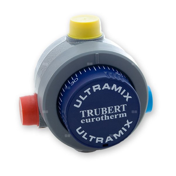 Termostatyczny zawór mieszający ULTRAMIX do instalacji c.w.u. MISCEL. 1''1/4M 30-70 175L GRG/BLU