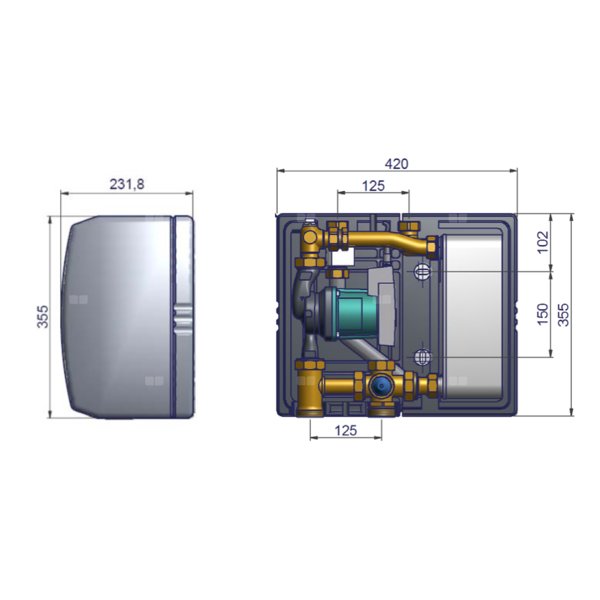Wymiennikowy modułowy podgrzewacz cwu, 25 l/min FRIWA8023 YP25/7,5-RKA