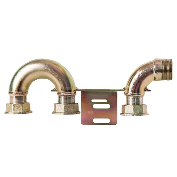 Monozłącze pod gazomierz G4/G6 130mm, śrubunek 5/4” x GZ 5/4” - z łukiem z lewej strony