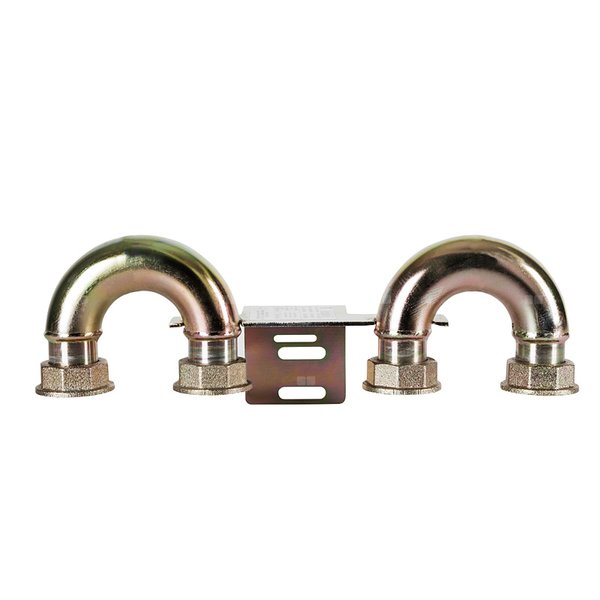Monozłącze pod gazomierz G4/G6 130mm, śrubunek 5/4” x śrubunek 5/4” - z łukami z dwóch stron