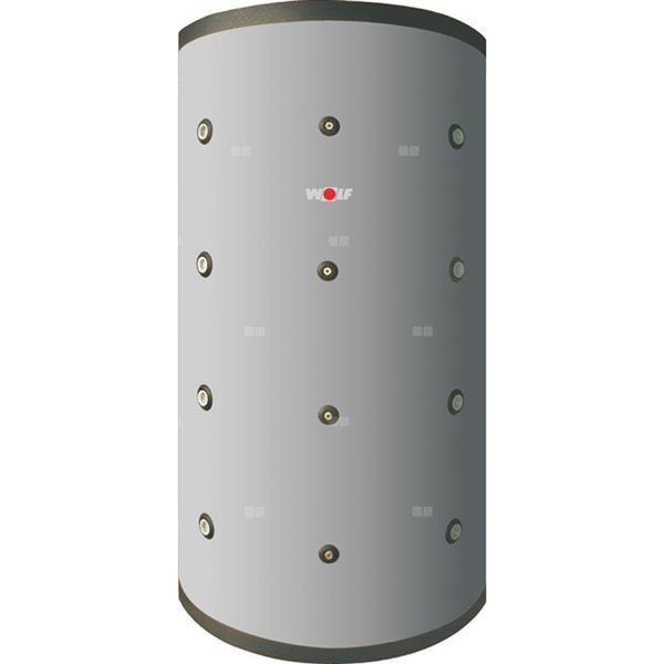 Zbiornik buforowy stojący WOLF SPU-2-500 pojemność 480 l 3 bar bez wężownicy, izolacja: pianka poliuretanowa, kolor: szary