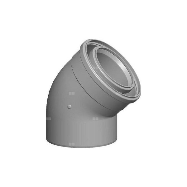 Kolano 45 st. do przewodu spalinowego DN110/160, kolor biały, wsuwany (1 komplet = 2 szt.)