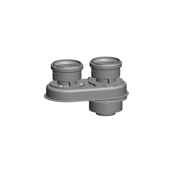 Adapter przyłączeniowy DN60/100 na 2xDN80 do wyprowadzenia spalin do przewodu spalinowego do szachtu oraz doprowadzenia powietrza do spalania