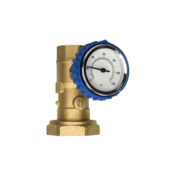 Przypompowy zawór kulowy S/C TERM 1 1/4" z mosiężną nakrętką G 2", uszczelką EPDM